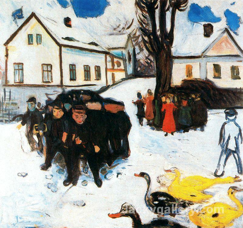 The Village Street- by Edvard Munch paintings reproduction
